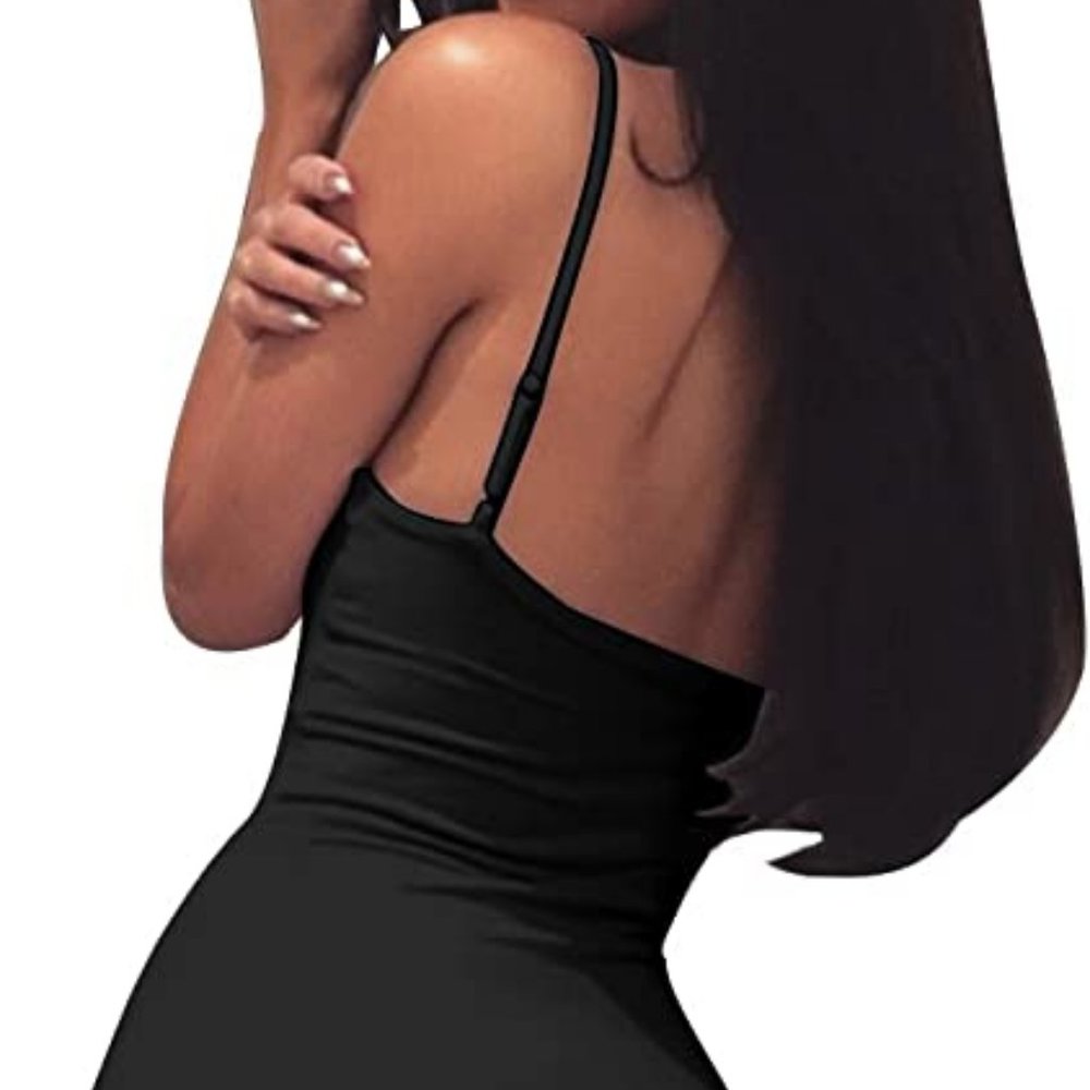 NWOT Women's Sexy Spaghetti Strap Sleeveless Bodycon Midi Club Slip Dress - Sz M - Picture 3 of 6